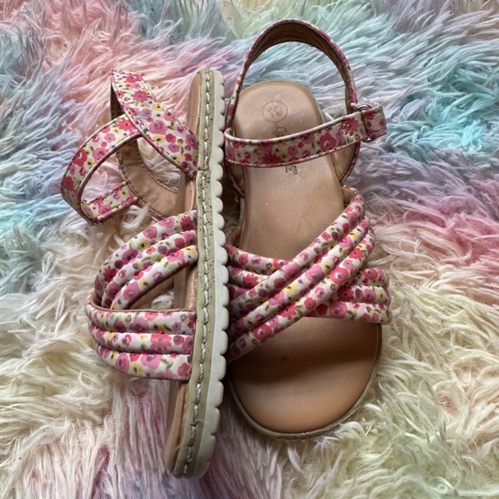 Pink Floral Little Girl Sandals